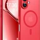 TOCOL for 17 Case, Full Camera Protection, Builtin Magnetic Ring, Compatible with Magsafe Charger, Drop Protection, Translucent Matte Phone Case for Phone 17 6.3 inch (Red)