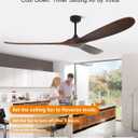 72" Ceiling Fans without Lights, Wood Large Ceiling Fan no Light with Remote Voice Control Alexa, 3 Blade Propeller for Patios Farmhouse Garage High cfm, Red Walnut