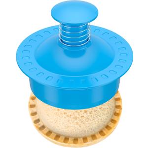4 x Sandwich Cutter and Sealer Round Cut and Seal Sandwich Maker, Crustless Peanut Butter & Jelly Sandwich Cookie Cutter-Blue Round