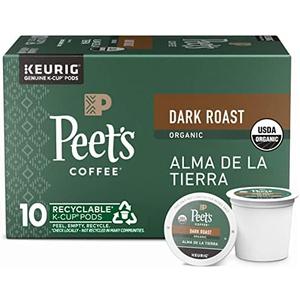 Peet's Coffee, USDA Organic Dark Roast Keurig K-Cup Pods - Alma de la Tierra 10 Count (6 Box of 10 Pods)  EXP: 12/16/2025