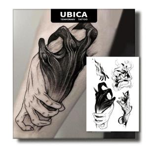 2 Sheets Semi Permanent Tattoos, Temporary Tattoo for Men, Lasts 7-15 Days Water-Resistant Fake Tattoo Stickers, Realistic, Non-Reflective & Safe for Skin (Hand)