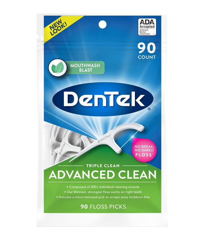10 x DenTek Triple Clean Fresh Mint Floss Picks, 75 Count, Pack of 14 (1,050 Total)