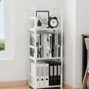 FIDUCIAL HOME 3 Tiers Small Bookshelf Book Shelf White Kids Bookcase Mini Short Book Rack Storage Organizer Easy Assemble, Sturdy