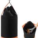 Upgraded Canvas Bucket, Flame Retardant Top Closed Tool Bucket with High Strength Aluminum Lock and Extended Top, Bottom Leather Material, 66 Pound Load Rated