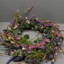 Spring Summer Wild Flower Artificial Daisy Front Door Wreath,
