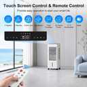 PNTCK 3-IN-1 Evaporative Air Cooler with 8L Bottom Water Tank, 2 Ice Packs, 4 Modes, 3 Speeds, 12H Timer, Remote, Swamp Coolers Air Cooler Fan for Room Bedroom Office Garage