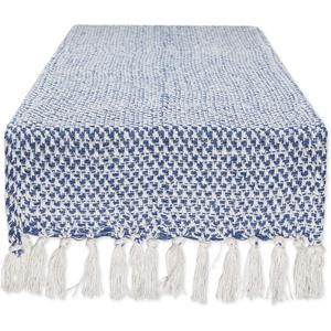 DII Woven Basics Collection 100% Cotton Knit Table Runner, 15x72, Nautical Blue