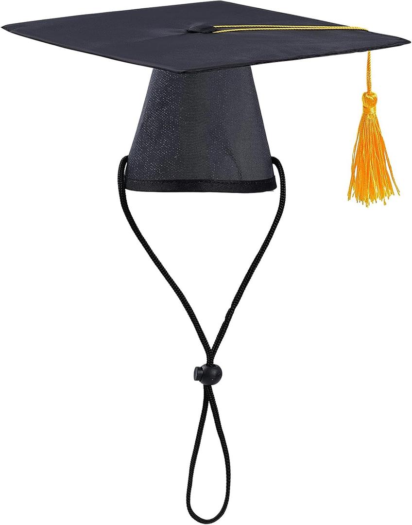 Pet Graduation Caps Small Dogs Black Graduation Hats with Tassel Pet Graduation Costume for Puppy Dogs Cats Party Outfits Accessories (Yellow Tassel)