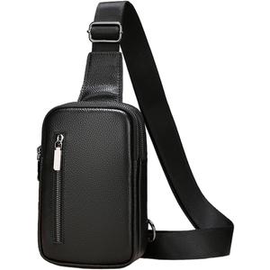 Sireck Crossbody Bag,Cross Body Fanny Packs for Men Women Trendy,Black Small Sling Phone Chest Bag for Workout Running