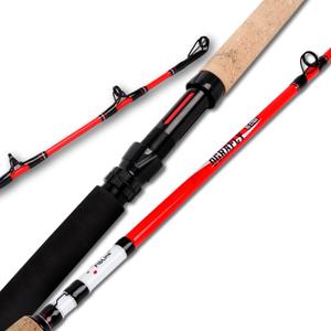 Fiblink Catfish Fishing Rods 12'Catfish Pole 2 Piece Portable Travel Cat Catfishing Casting Rod Extra Heavy Catfish Rod with Cork Handle