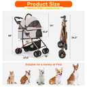 3-in-1 Foldable Pet Stroller for Small Dogs & Cats - Detachable Carrier, Car Safe Car Seat, Large Storage Basket (Grey)