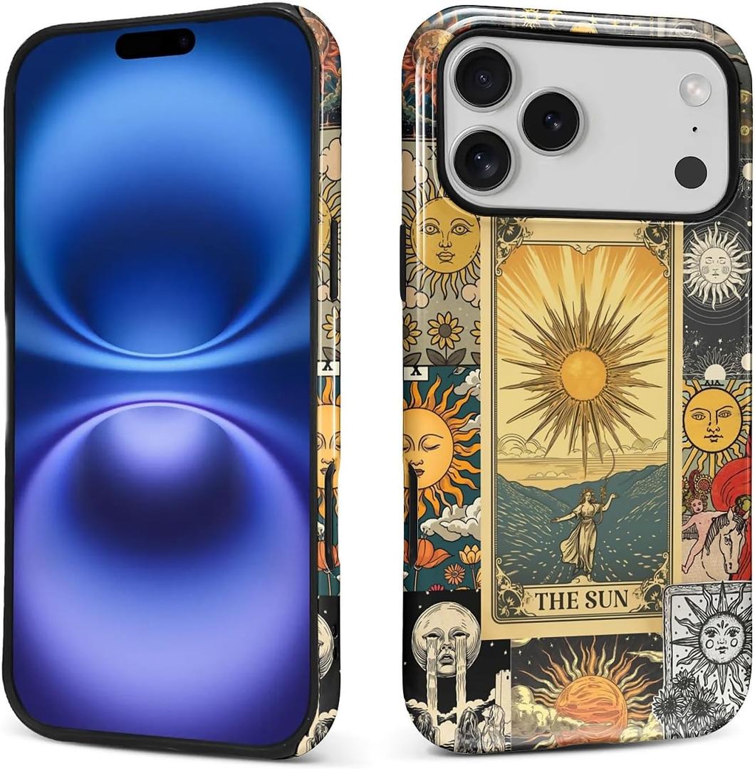 DAIZAG Case for iPhone 17 Pro Max,The Sun Faith Collage Full Body Design Hybrid Dual Protection Soft TPU Hard PC Shockproof Scratch Resistant Protective Cover Phone Case for Men Women