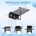 Foldable Griddle Side Shelf and Griddle Caddy for Blackstone 28" Griddles, Griddles Side Table and Storage Box with Paper Towel Holder, 4 Utensil Hooks for Blackstone Grill Accessories Space Saving
