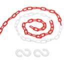 PATIKIL 13Ft Plastic Chain Barrier, Safety Link Chain with 2 S-Hooks for Crowd Control at Driveway Elevator Parking Lot, Red White