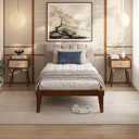 Bme Chalipa 14 Solid Wood Bed Frames - Wood Platform Bed Frame - Japanese Joinery Bed Frame - Wood Slat Support - Bed Without Box Spring - Easy Assembly - Minimalist & Modern Style, Walnut - Twin