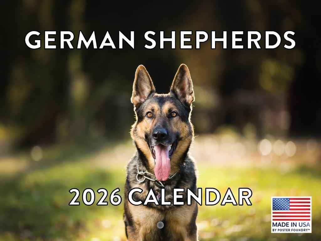 German Shepherd Calendar 2026 Monthly Wall Calender GSD Shepard Gifts 12 Month | American Made In The USA
