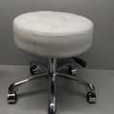 Rolling Stool with Wheels, Thick Cushion Heavy Duty Esthetician Hydraulic Chair Stool for Work Medical Tattoo Salon Office (White)