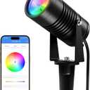 Smart Landscape Lights, APP Control RGBCW Color Changing Spot Lights, IP65 Waterproof 24V Low Voltage Outdoor Spotlights for Garden Yard Pathway Holiday Decor (No Adapter)