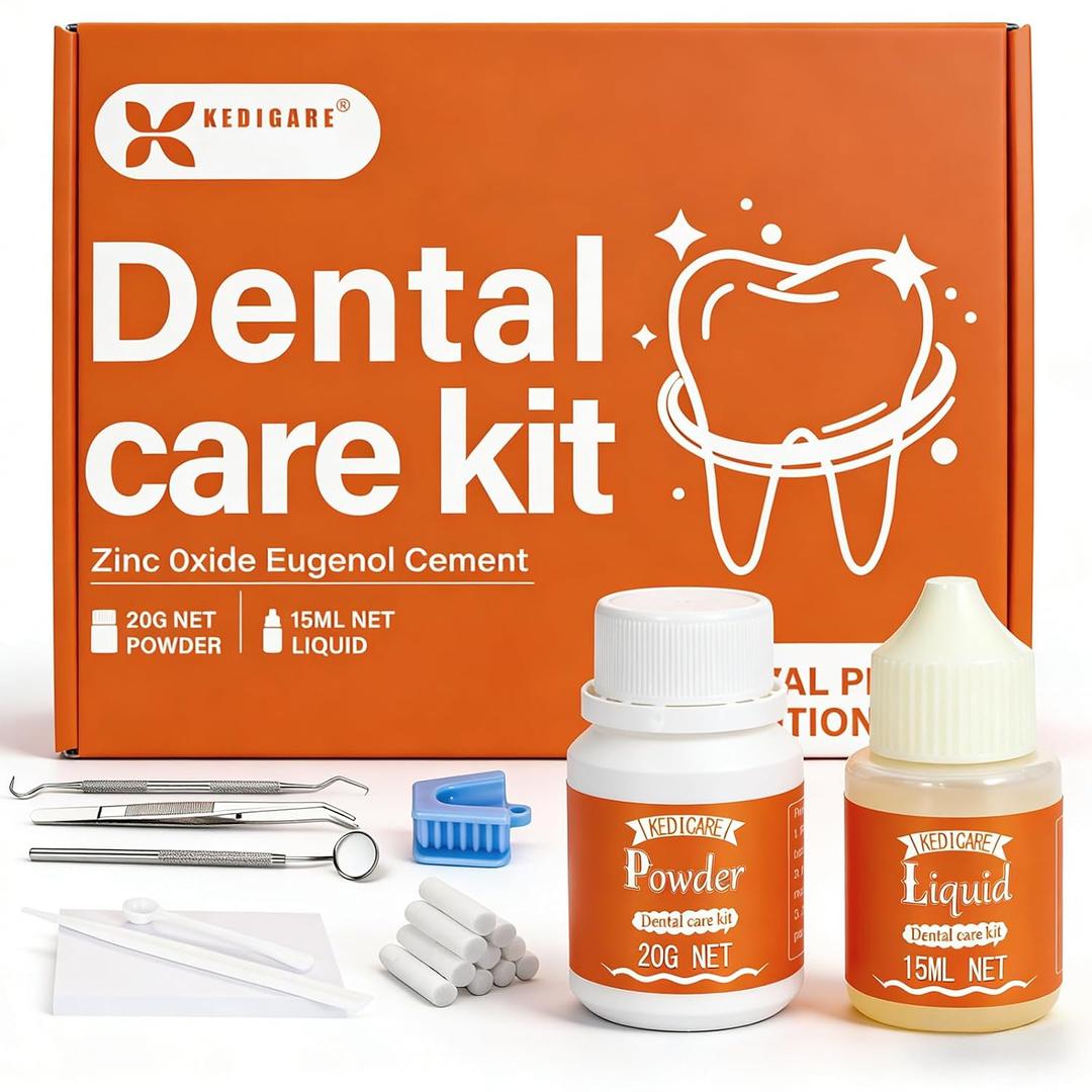 Zinc Oxide Eugenol Cement Dental Care Kit, Instant Tooth Repair Kit, Home Oral Temporary Dental Tooth Fillings, Self-Curing, Strong Bond Dental Cement Kit