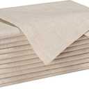 Natural Color Cotton Linen Blend Napkins Set of 12 - Hemmed 18x18 Inch Decorative Elegant Soft Washable Reusable Flax Dinner Napkin for Dining Table Dcor Christmas Wedding Party & Everyday Use