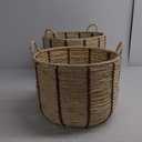 Baskets, Set of 2 for Home, Office, Dorm Room, Living Room, Bedroom, Bathroom, Nursery Storage and Organization (17x17x12inch/15x15x11inch)