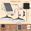 Solar Shed Light Indoor Outdoor, Dual Lamp Warm White Daytime Available Pendant Light with Pull String, Dusk to Dawn, 3 Lighting Modes Solar Lights Indoor, Waterproof for Barn, Gazebo, Shop