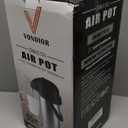 85 oz (2.5L) Airpot Coffee Carafe with Pump, Insulated Stainless Steel Coffee Dispenser, Coffee Carafes for Keeping Hot/Cold, Hot Beverage Dispenser for Party (84.5 Ounces, 1 Pack)