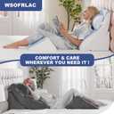 WSOFRLAC 4PCS Bed Wedge Pillow for Sleeping and Sitting Up, Orthopedic Memory Foam Pillow Set for Back Pain, Post Surgery Recovery, Acid Reflux, GERD Relief, Triangle Shape, Blue White