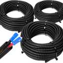 Sasylvia 1/4", 1/2", 3/8" x 15 ft Split Wire Loom Tubing Automotive Wire Loom Assortment Split Cable Sleeves Bulk Flexible Electrical Conduit Protective Kit