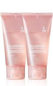 PAQIMAN 2 Pcs Collagen Night Wrapping Mask,Hydrates and Tightens Skin Reduces Sagging Bio Collagen Sleeping Mask.