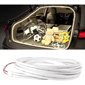 KaiDengZhe Car Trunk Light Strips, Flexible Cutting Car LED Strip Light for Trunk Waterproof Universal Auto LED Interior Lights Strips for Automotive SUV Truck, Auto On/Off (Warm White, 4M / 158 in)