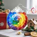 2 x Christmas Ornaments, Stained Glass Christmas Decorations, Xmas Tree Ornaments, Holiday Ornament, Holiday Presents, Unique Xmas Gifts, Gift Exchange, Gift Idea - Rainbow Spiral