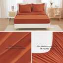 Andency California King Comforter Set Burnt Orange - 7 Piece Cal King Bed in a Bag Boho Terracotta Tufted Bedding Sets, Rust Bed Set with Comforter, Sheets, Pillowcases & Shams