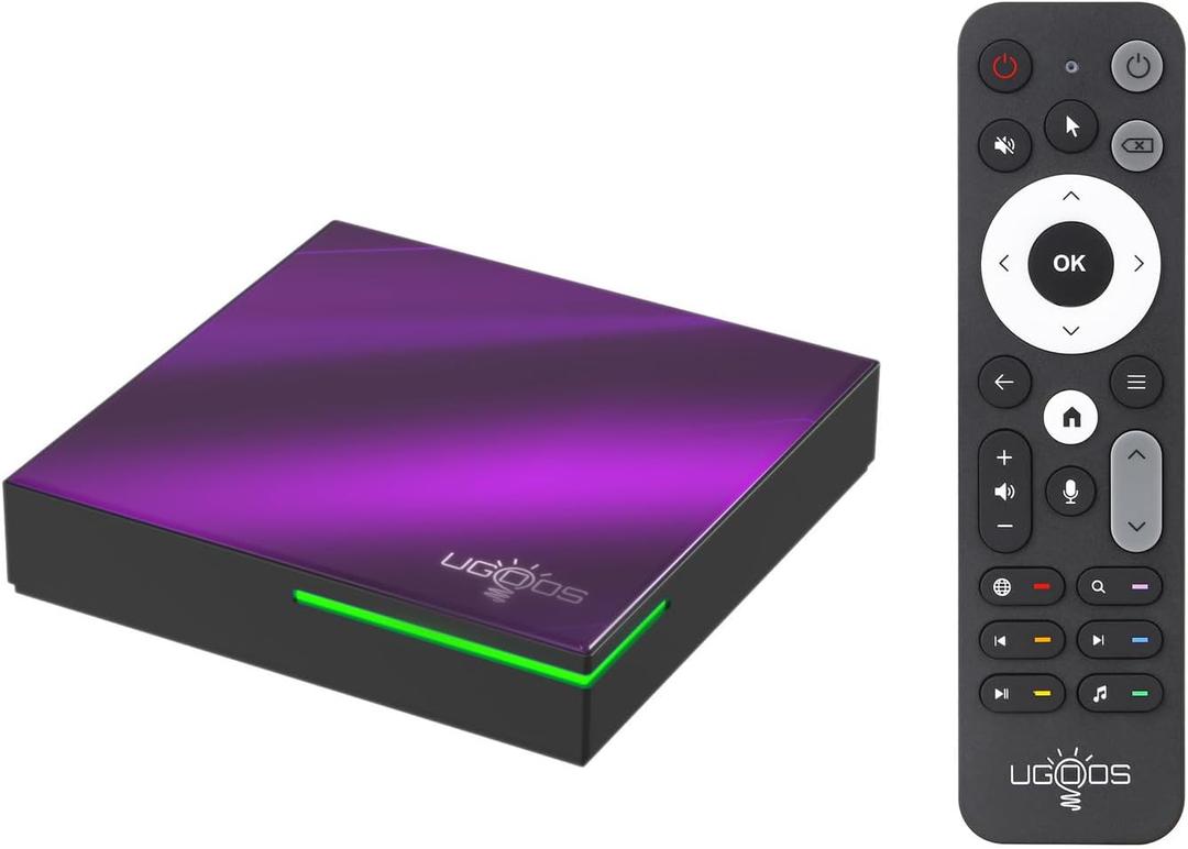 Ugoos SK4 TV Box Android 14.0 Amlogic S905x5M-J 4GB RAM 64GB ROM 2.4G/5G Dual WiFi Ethernet 100M USB 2.0 BT5.4 Support AV1 VP9 H.265 4K HDR Box