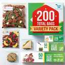 Baggies Variety Size Pack - 200 Count Variety Pack with 50 Gallon 50 Quart 100 Sandwich  Heavy Duty freezer bags