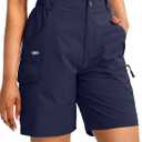 Viodia Women's 7" Hiking Cargo Shorts with Pockets Quick Dry Lightweight Shorts for Women Golf Casual Summer Shorts (Navy), Small