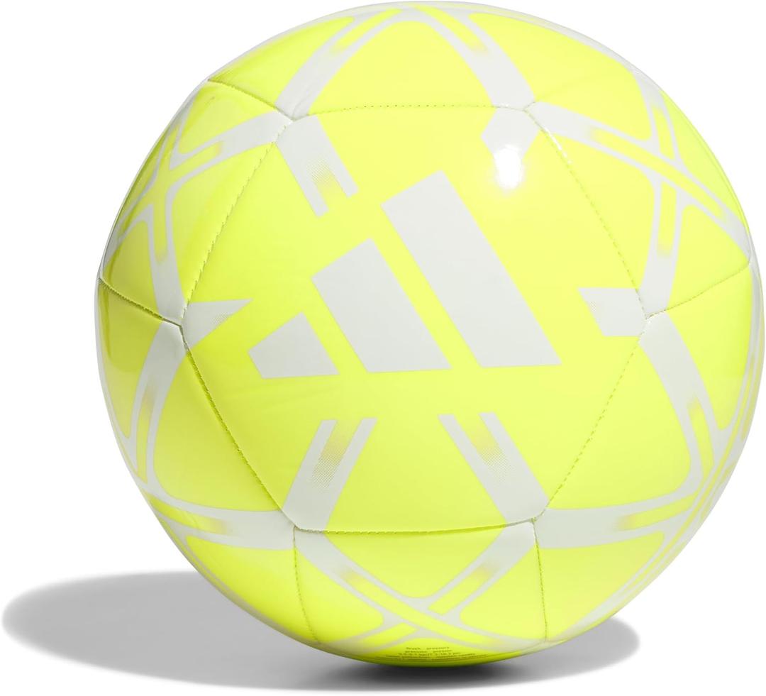 adidas Starlancer Club Soccer Ball (5, Lucid Lemon/White)