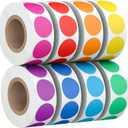 4000 PCS 3/4" Colored Dot Stickers Circle Color Coding Labels, 8 Colors Coding Labels Stickers, Garage/Yard Sale Price Stickers for Office, Student Classroom, Home Decorative