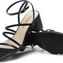 DREAM PAIRS Womens Block Heels 2 inch Strappy Square Toe Dressy Chunky Low Heeled Sandals for Party Wedding Evening (Black, US9)