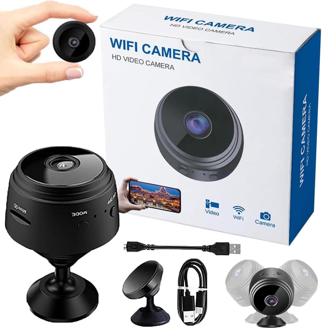 2026 New Magnetic Mini Security Camera 1080p Outdoor and Indoor Use Home Security Camera Night Vision Motion Detection (Black)