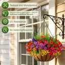 Artificial Fake Flowers for Outdoor UV Resistant,16 Bundles Silk Outside Plants Decoration for Hanging Planters, Daisy Eucalyptus Faux Flower Spring Summer Garden Yard Patio Balcony Home