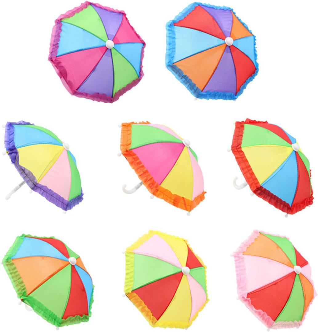 5 x UV Protection Phone Umbrella for Sun,Universal Adjustable Piggy Suction Cup Phone Stand Umbrella,Sun Shade (Colorful-Random Color)