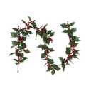 72inch Christams Garland for Front Door,Artificial Green Leaves Paired with Berries for Door Wall Window Fireplace Party Decor