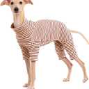 Dog Sweaters for Small Dogs Girls Boys, Striped Pet Sweaters for Fall Winter Dog Clothes, Turtleneck Pullover Knitwear for Small Medium Large Dogs (Beige)