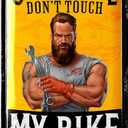 LANOLU Vintage Tin Sign - CHOOSE LIFE don't touch MY BIKE - Biker Rules, Motorcycle Wall Decor, Vintage Metal Art, motorcycle metal sign for garage - embossed 12x8", Set of 3