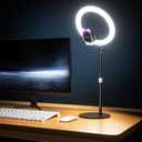 UBeesize 12" Desk Ring Light with Stand & Phone Holder - Adjustable Studio Light for Photography，Zoom Meetings, YouTube, TikTok, Live Streaming