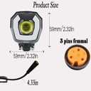Electric Bike Headlight for Night Riding 3 Pins Male/Female Connector LED Front Light 24V 36V 48V 52V Waterproof Ultra Bright Bike Safety Light for EBike Mounting on Front Fork