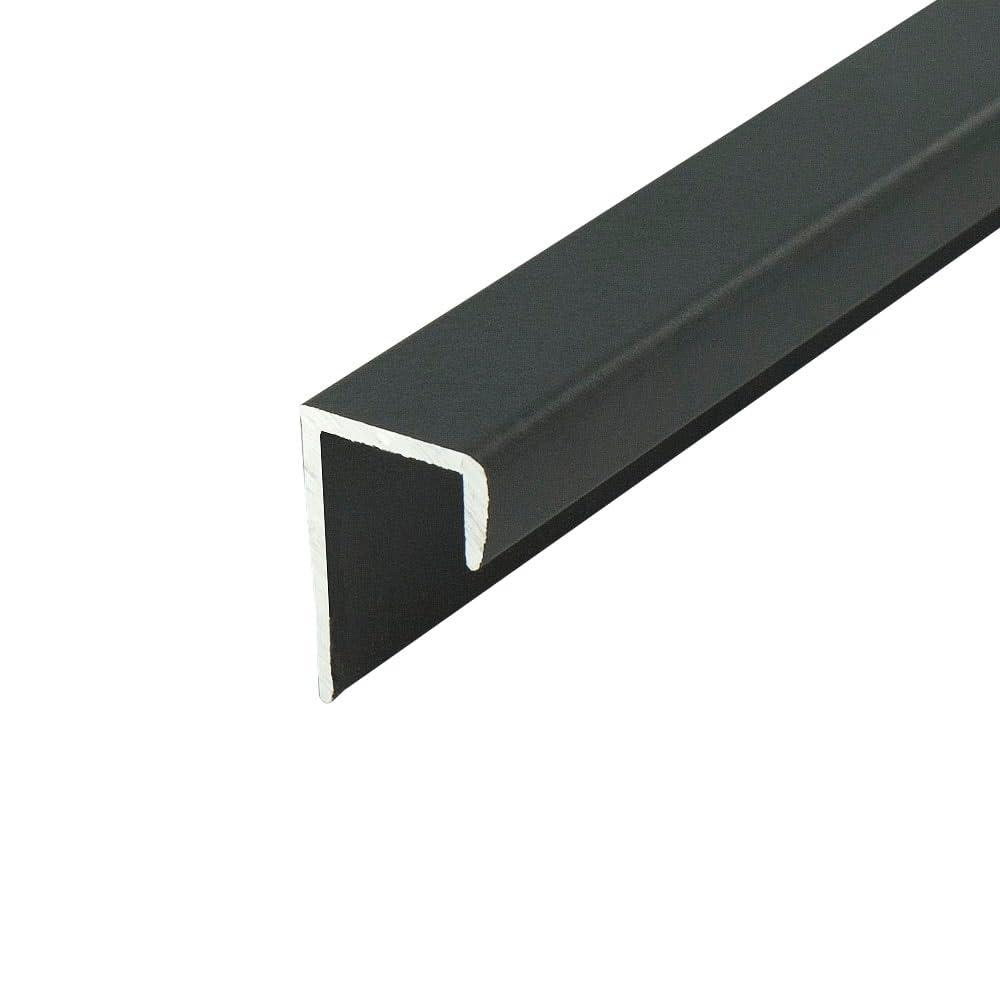 Outwater Aluminum J Channel Fits Material 1/2 Inch Thick Black Aluminum Cap Moulding 36 Inch Length (Pack of 4)