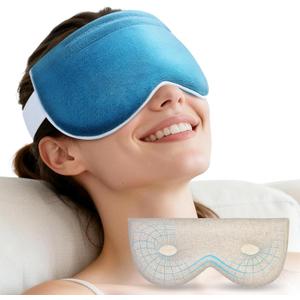 Hilph Microwavable Heated Eye Mask with 3D Contoured - Large, Zero-Pressure Design for Dry Eyes, Moist Heat Warm Eey Compress to Relieve Stye, Fatigue, Migraine, Perfect for Sleeping & Meditation