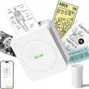 Nelko Sticker Printer, PM230 Print Pod Mini Bluetooth Portabel Sticker Maker with 1 Rolls Paper, Print Pods with Multiple Templates for Phone & Tablet, Smart AI APP Family, White